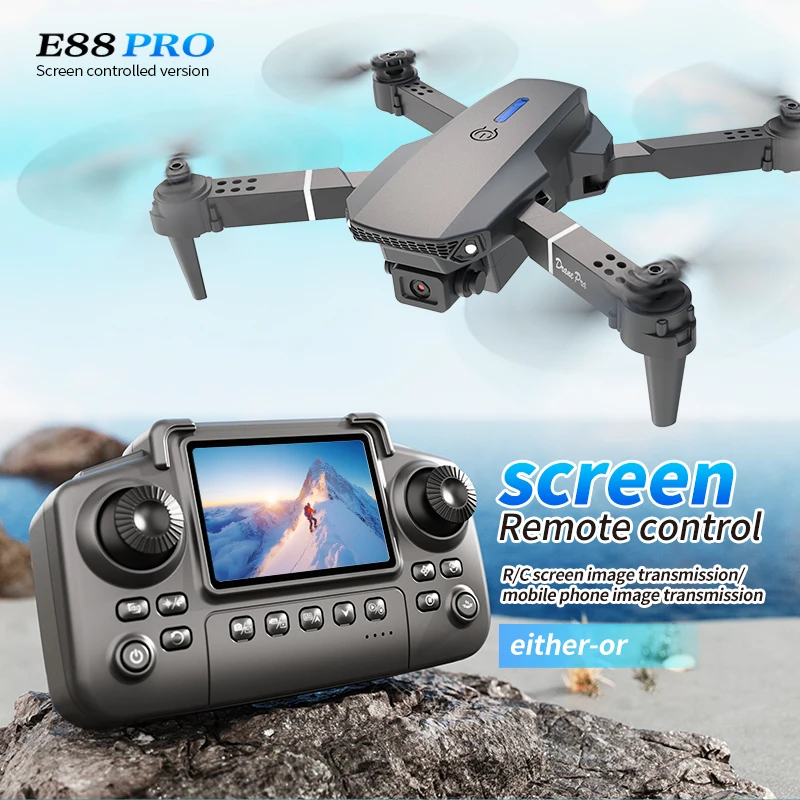 Drone Camera 4K - Professionelle E88 PRO Drohne mit Bildschirm,