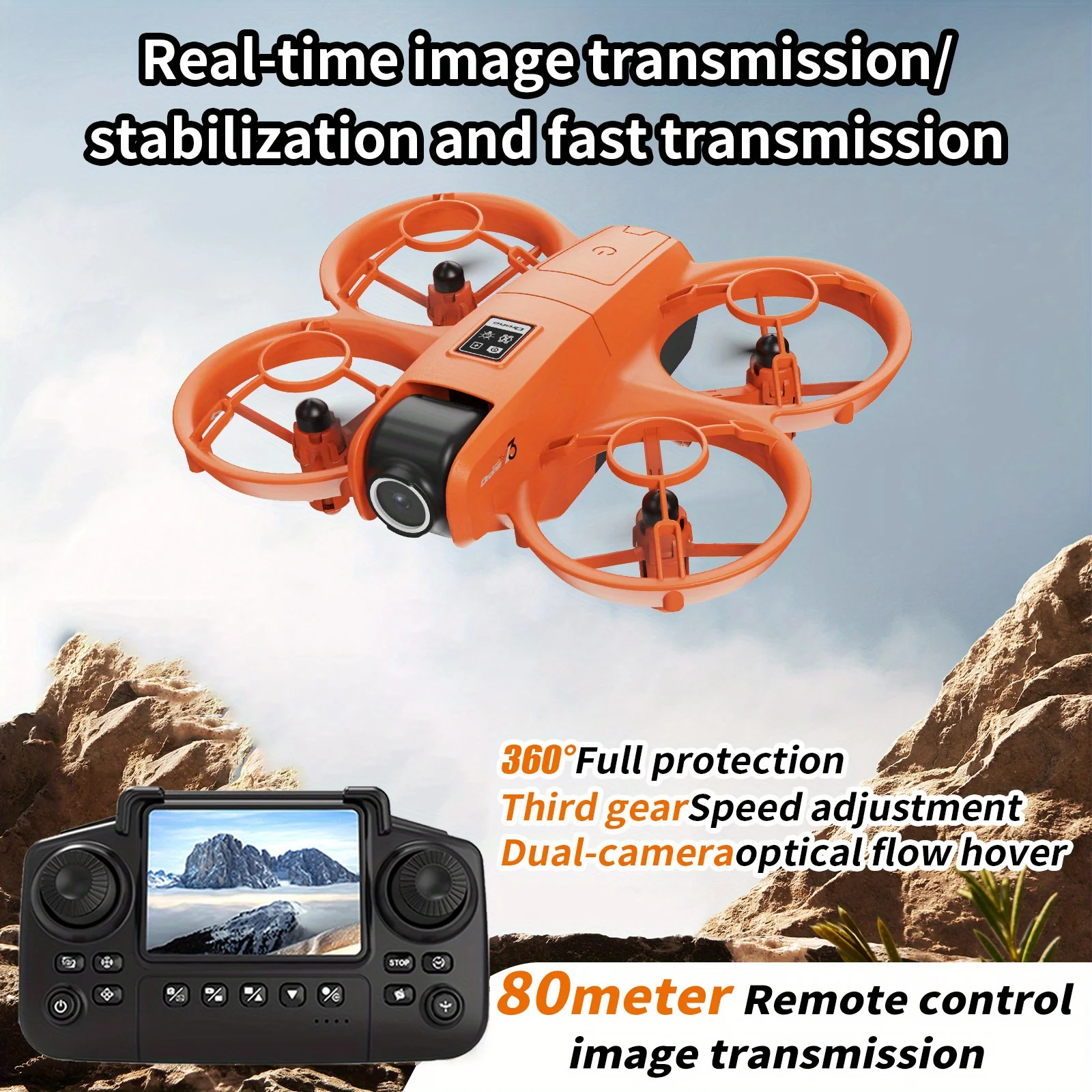 Drone Camera 4K - YL3 Faltbare Reise-Drohne, HD-Doppelkameras mit Bildstabilisierung,